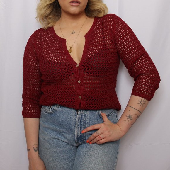 Knit Crochet Cardigan by Eddie Bauer - Picture 4 of 5